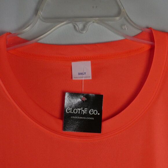 Clothe Co. Men's Size 3XLT T-Shirt Orange Neon BIG & TALL New - Picture 3 of 13